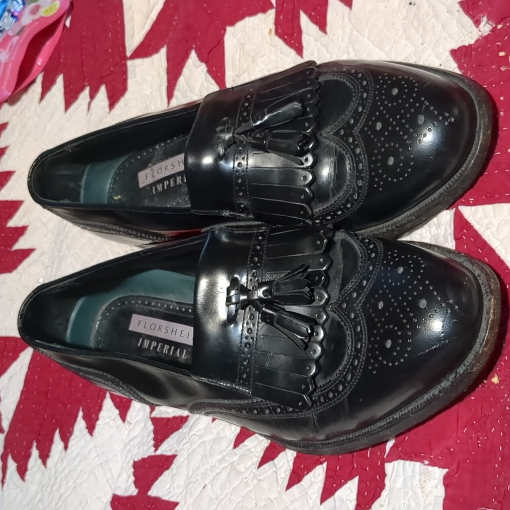Florsheim Imperial 8.5D 92257 Wingtip Vintage Shoes Black